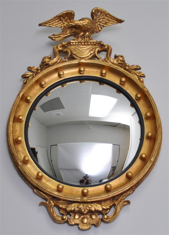 GILT WOOD FEDERAL EAGLE / DOLPHIN MIRROR (1 of 7)