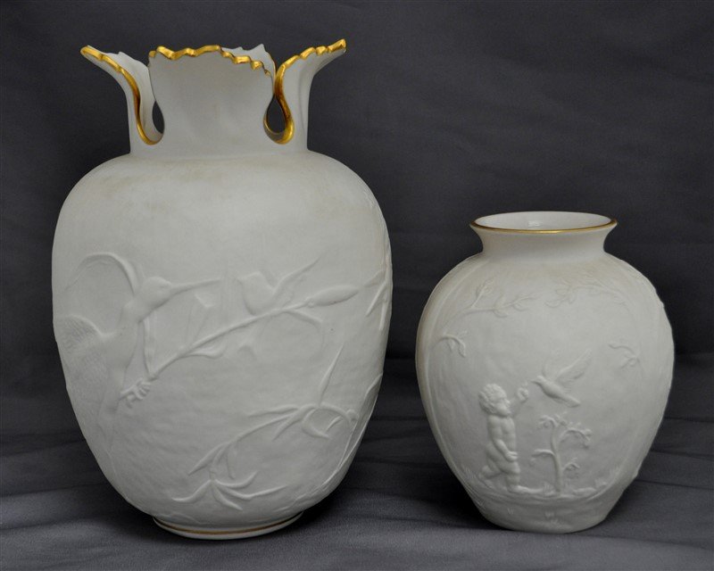 2 PC LENOX BISQUE HERITAGE  VASES (1 of 9)