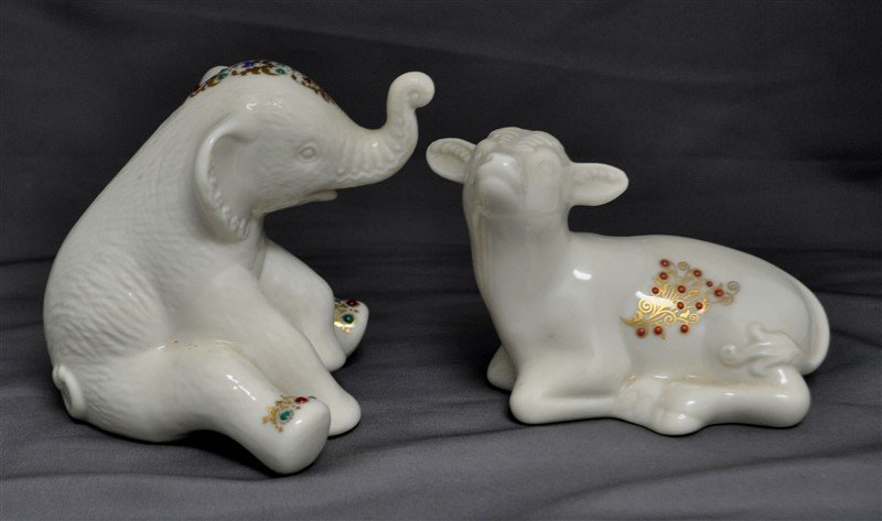 2 LENOX CHINA JEWELS ELEPHANT & COW (1 of 8)