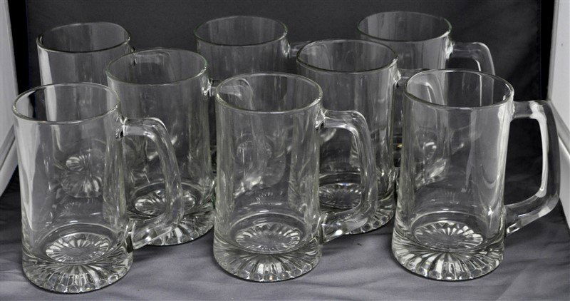 8 VINTAGE GLASS BEER STEINS (1 of 3)