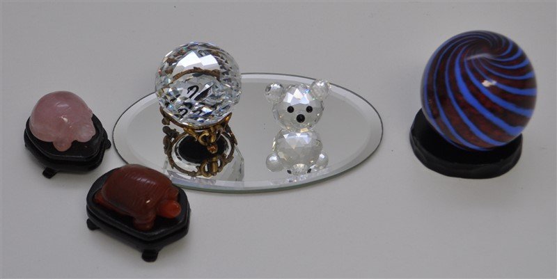 6 pc SWAROVSKI - BALTIC AMBER - ROSE QUARTZ - ART GLASS (1 of 5)