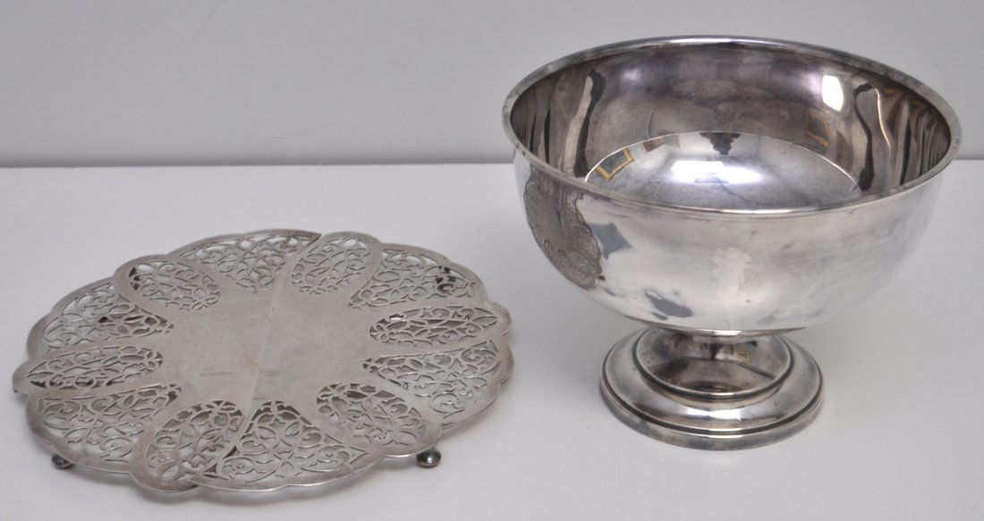 CAFE BRULOT BOWL AND ORNATE TRIVET (1 of 4)