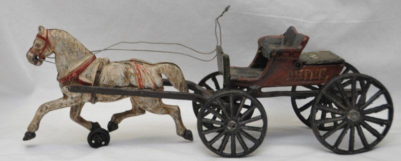 CAST IRON HORSE DRAWN CHIEF TOY WAGON (1 of 10)