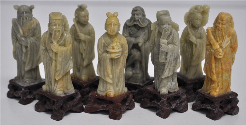 (8) CHINESE CARVED SOAPSTONE IMMORTALS (1 of 9)
