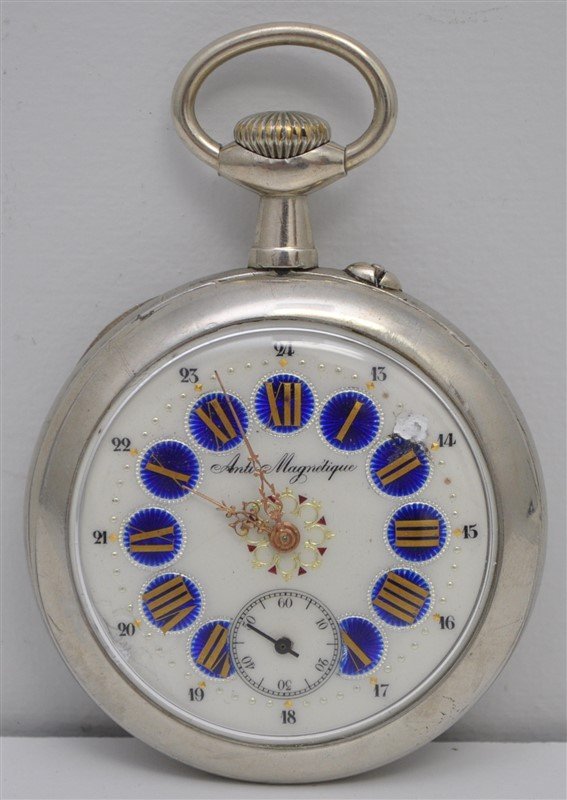 LARGE ORNATE ANTI-MAGNETIQUE POCKET WATCH (1 of 6)