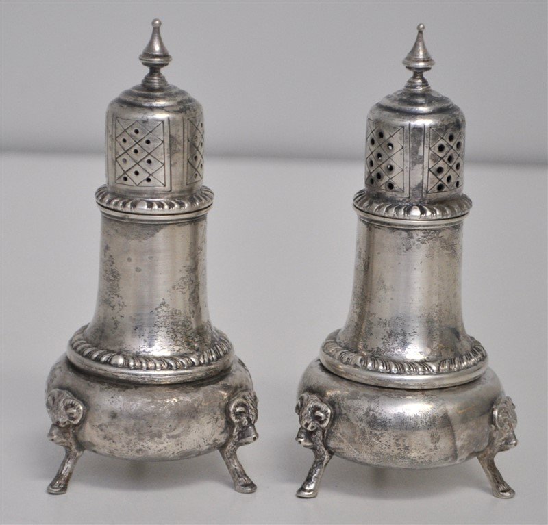 WHITING STERLING RAMS HEAD SALT & PEPPER SHAKERS (1 of 6)