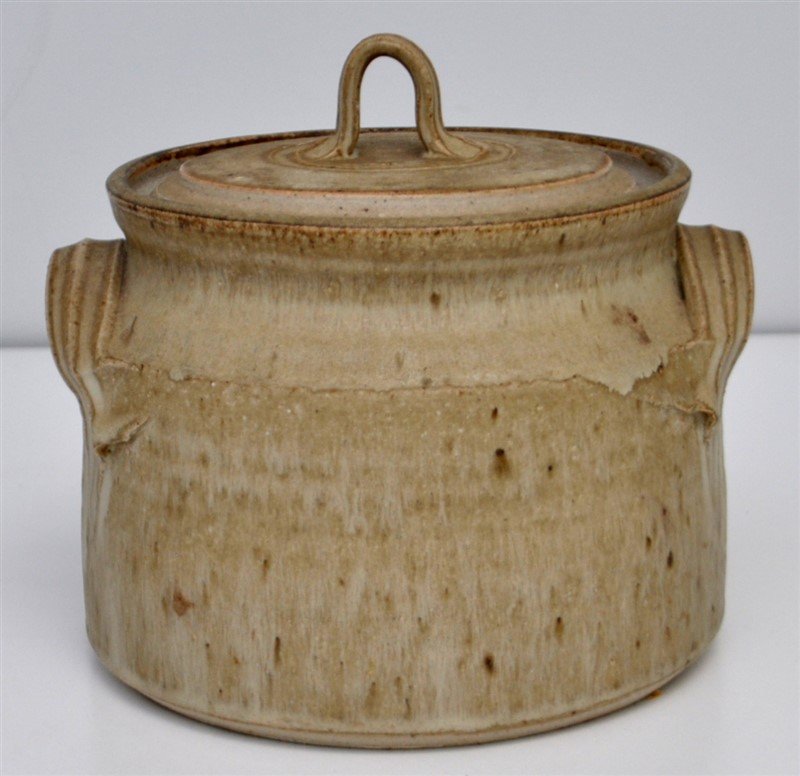 FRENCH STONEWARE COVERED POT (1 of 7)