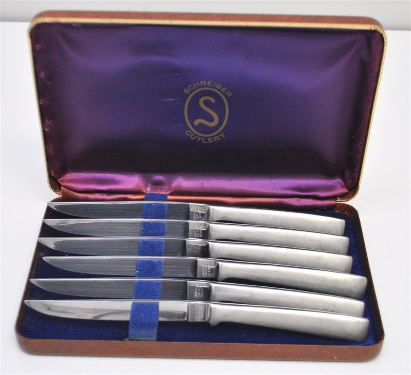 BOXED SET OF 6 SCHREIBER SOLINGEN STEAK KNIVES (1 of 4)
