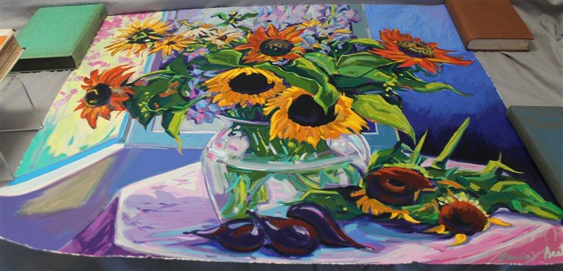 MARIA BERTRAN SUNFLOWER SERIGRAPH AP (1 of 5)