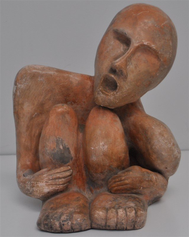 TERRACOTTA SCLUPTURE STATUE DISTANT CRY (1 of 7)