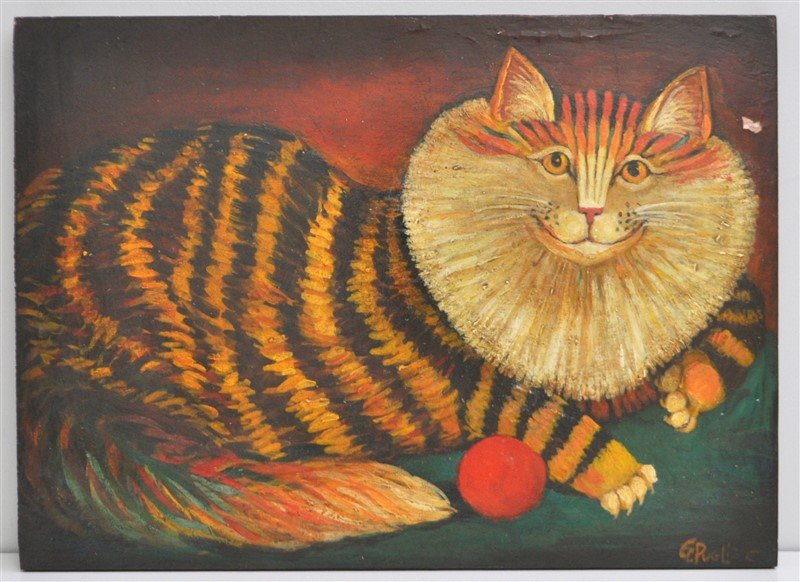 FOLK ART HAPPY CAT - G. PUGLIESE (1 of 7)