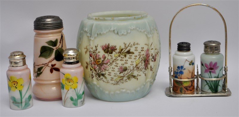 6 WAVECREST / C.F. MONROE HAND PAINTED SUGAR - BISCUIT (1 of 9)