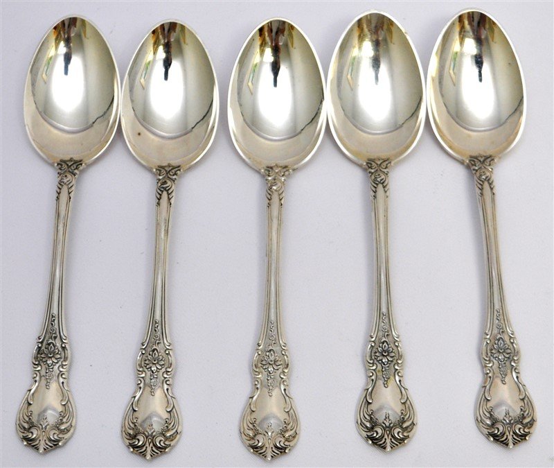 5 STERLING TOWLE OLD MASTER TEASPOONS (1 of 7)