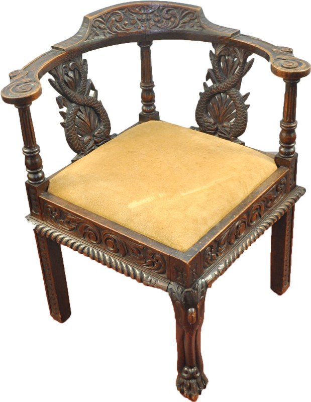 ANTIQUE ENGLISH GEORGE III JACOBEAN REVIVAL CORNER (1 of 9)