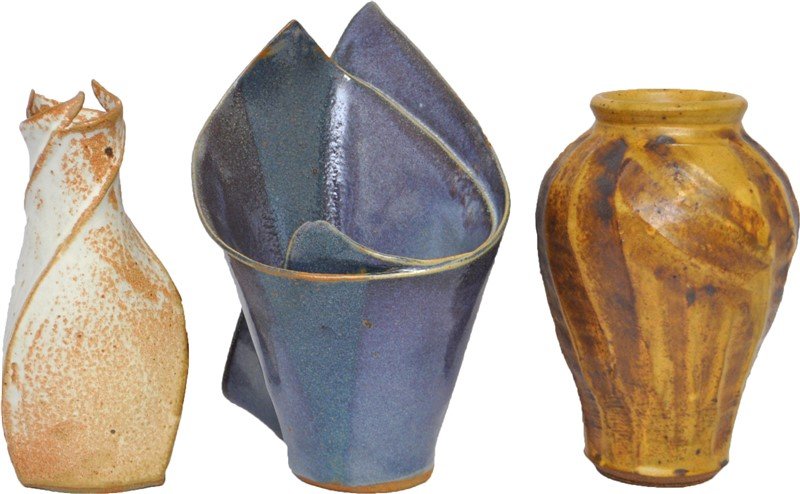 3  STUDIO POTTERY VASES - SAN DIEGO MARG LORING + (1 of 9)