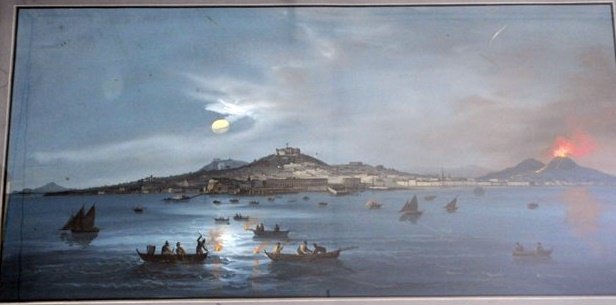 GIOACCHINO LA PIRA (1839-1970) GOUACHE - NIGHT HARBOR (1 of 10)