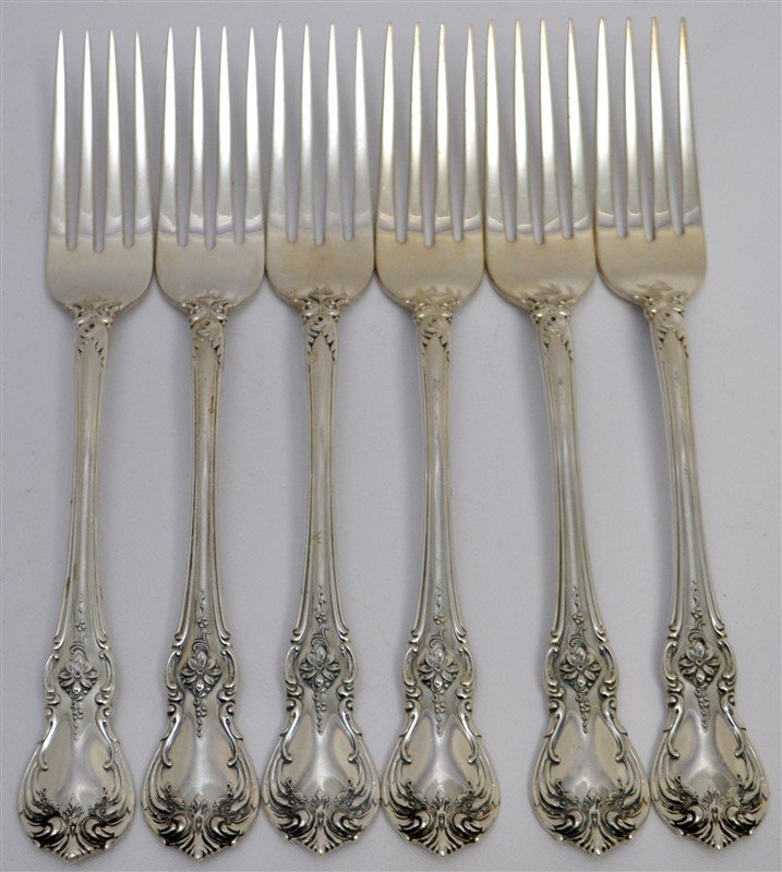 6 STERLING TOWLE OLD MASTER DINNER FORKS (1 of 6)