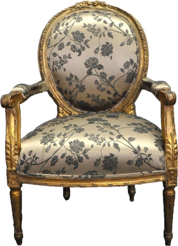 ANTIQUE FRENCH PARCEL GILT FAUTEUIL CHAIR (1 of 9)