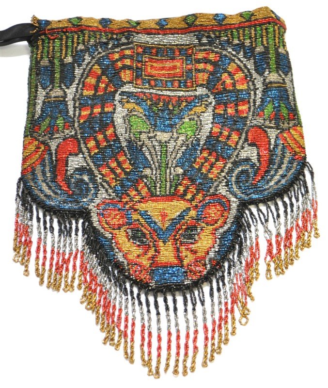 EGYPTIAN REVIVAL MICRO BEADED PURSE (1 of 8)
