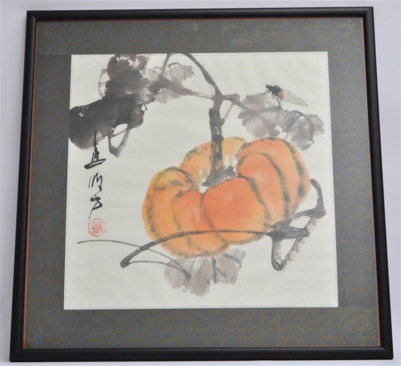 WANG MING FANG PUMPKIN ON A VINE W DRAGONFLY (1 of 6)
