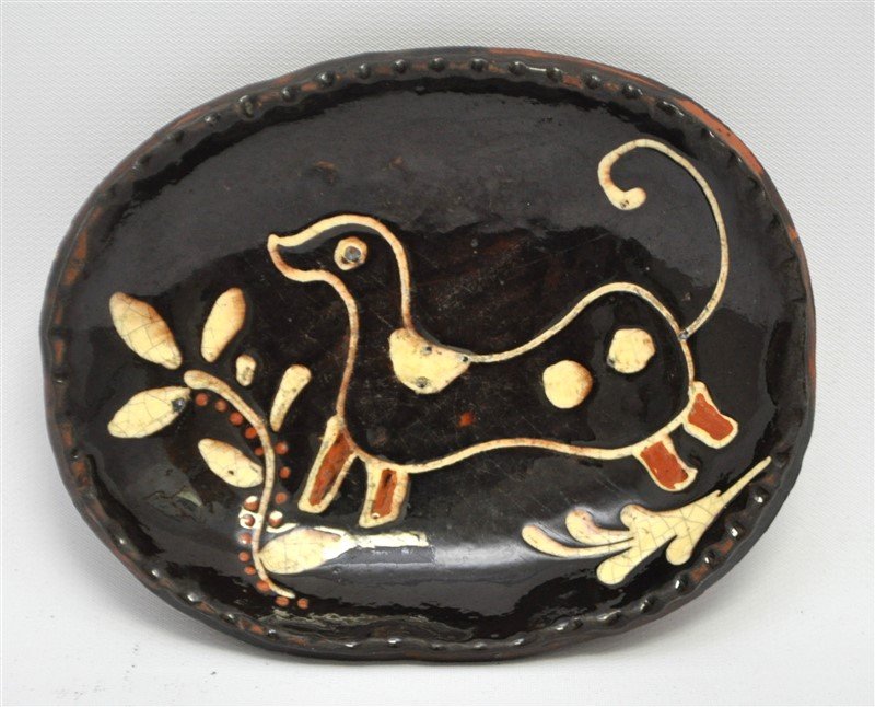 SHOONER REDWARE WEINER DOG DISH (1 of 4)