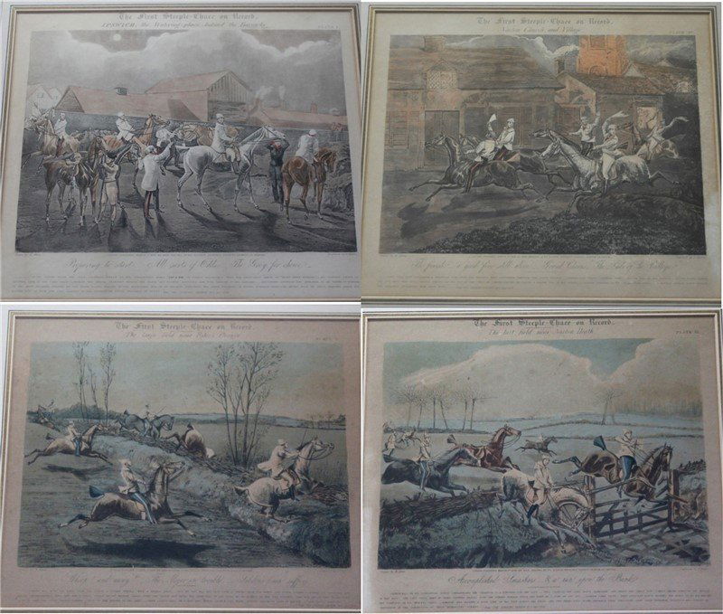 SET OF 4 19TH C. AQUATINT SPORTING ETCHINGS - HENRY (1 of 7)