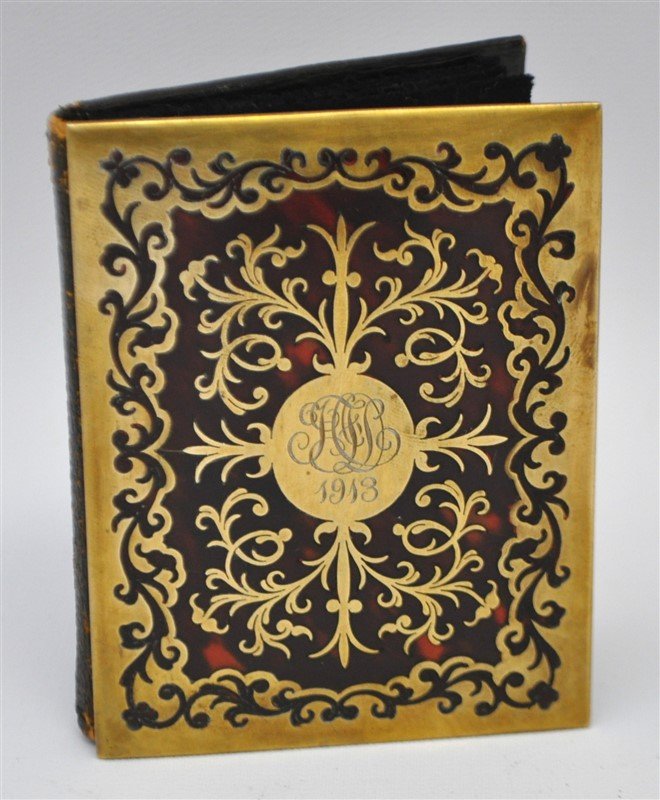 J C VICKERY TORTOISE SHELL GOLD BOULLE WORK PEN WIPE (1 of 8)