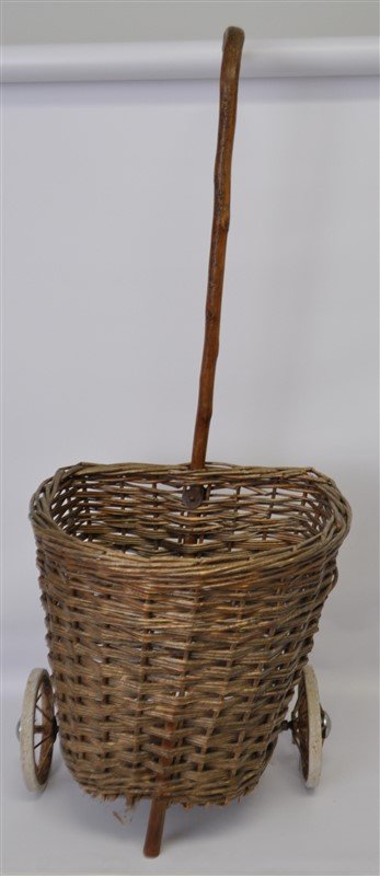 ANTIQUE EUROPEAN MARKET ROLLING BASKET (1 of 9)
