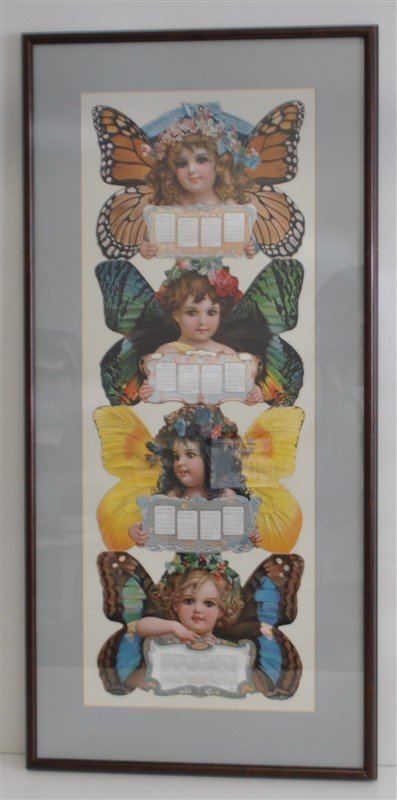1904 CHRISTIAN HERALD DIE CUT CALENDAR BUTTERFLY (1 of 8)