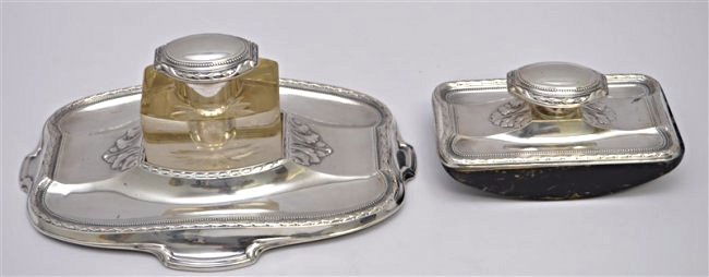 19TH c. GERMAN 800 SILVER INKWELL DESK SET (1 of 10)