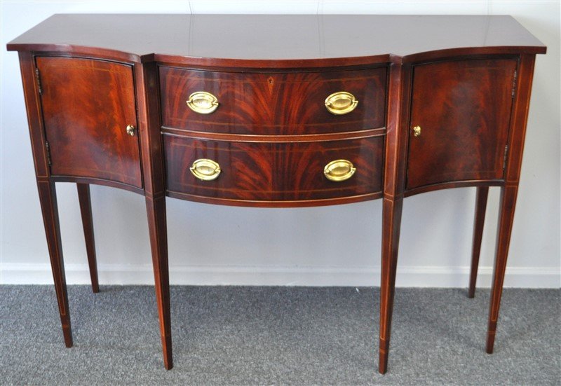 HEPPLEWHITE FLAME MAHOGANY SIDEBOARD - HICKORY (1 of 10)