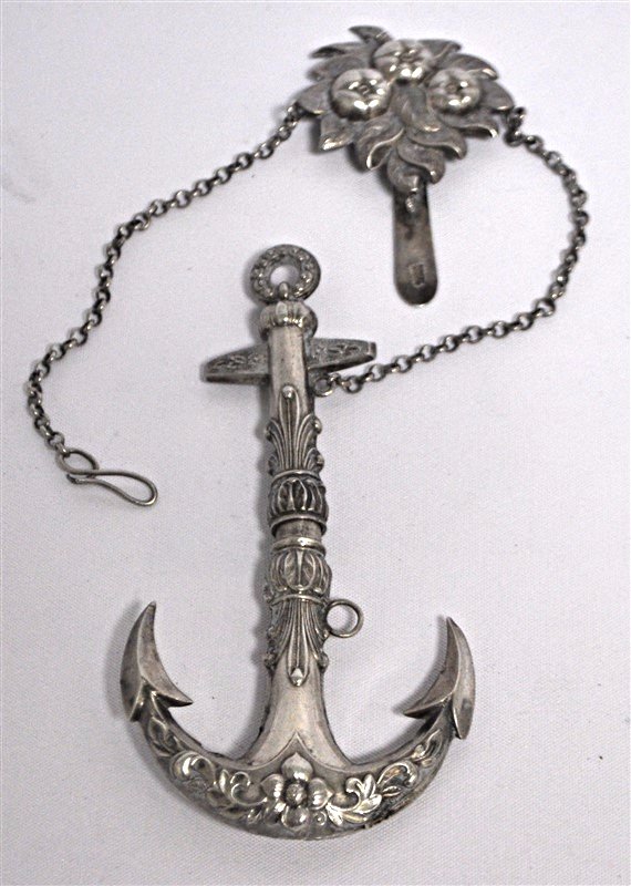 19th c. CHATELAINE W ANCHOR NEEDLE CASE (1 of 9)