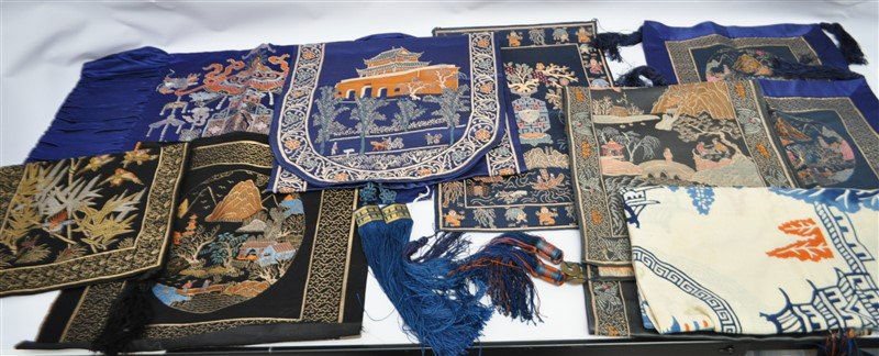 9 VTG 1920S-30S CHINESE SILK EMBROIDERED ITEMS (1 of 9)