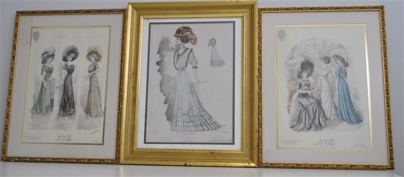 3 FRAMED EDWARDIAN 1907&1909 FASHION PLATES (1 of 10)
