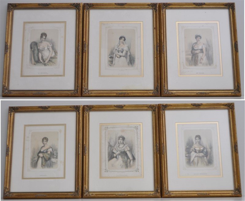 6 FRENCH SOCIETY 1875 HAND COLORED STEEL ENGRAVINGS (1 of 9)