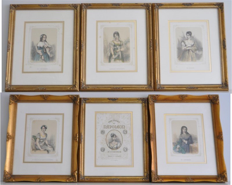 6 FRENCH SOCIETY 1875 HAND COLORED STEEL ENGRAVINGS (1 of 10)