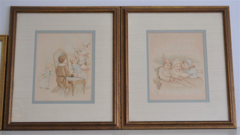 2 ANTIQUE VICTORIAN CHILDREN COLOR LITHOS (1 of 5)