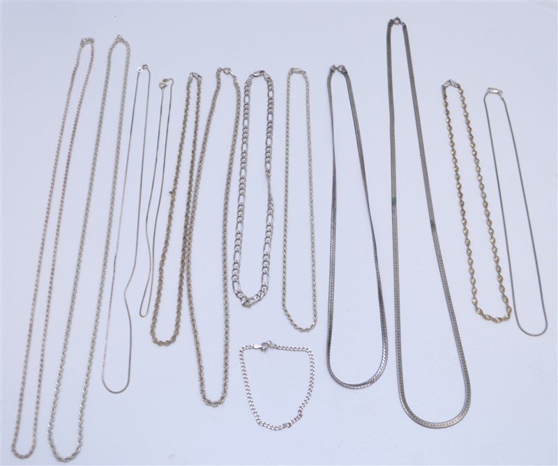 13 STERLING SILVER NECKLACES / CHAINS 16-26 INCH (1 of 6)