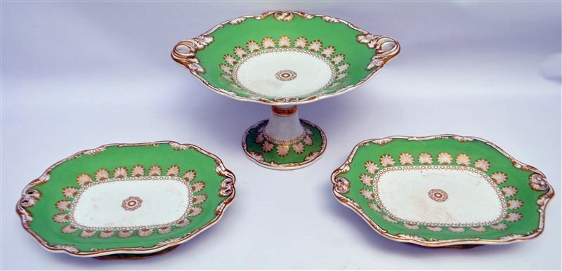3 pc EARLY WEDGWOOD PEARLWARE COMPOTE & BOWLS (1 of 10)