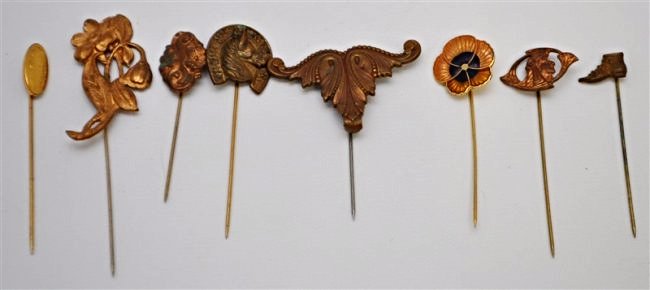 8 VICTORIAN FIGURAL STICK PINS (1 of 5)