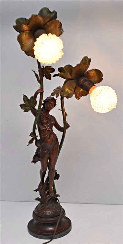 ART NOUVEAU NEWEL POST LAMP (1 of 10)