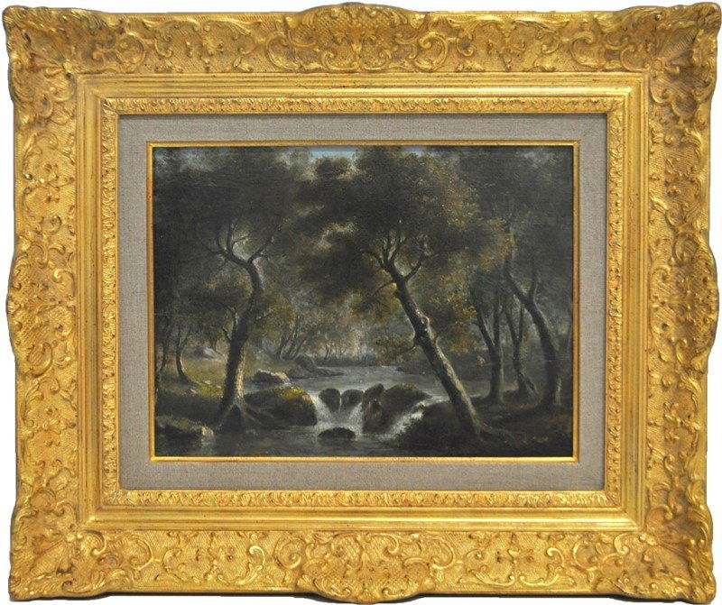 19th C. FRENCH SCHOOL OIL ON PANEL - TOURNUS (1 of 10)