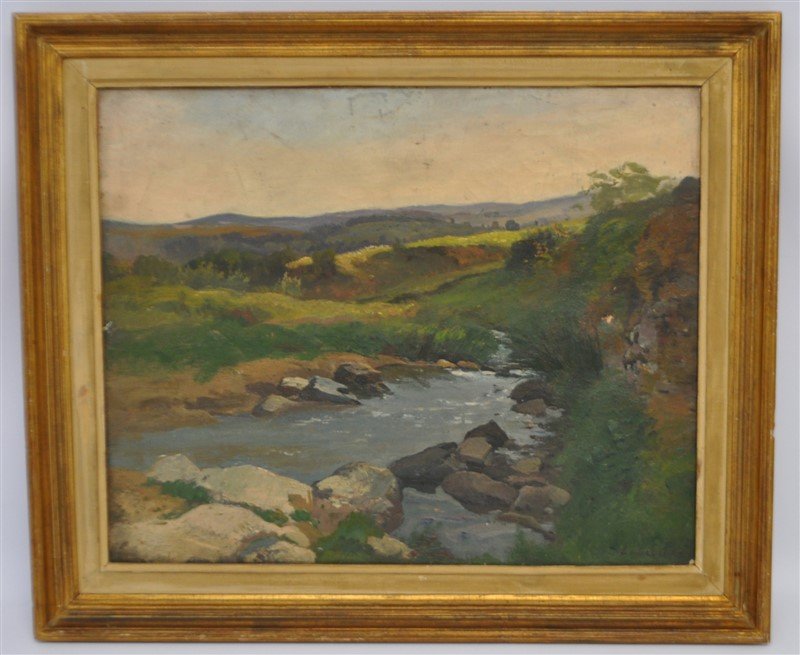 LOUIS ALEXANDRE CABIE (1853-1939) PAYSAGE AU RUISSEAU (1 of 7)