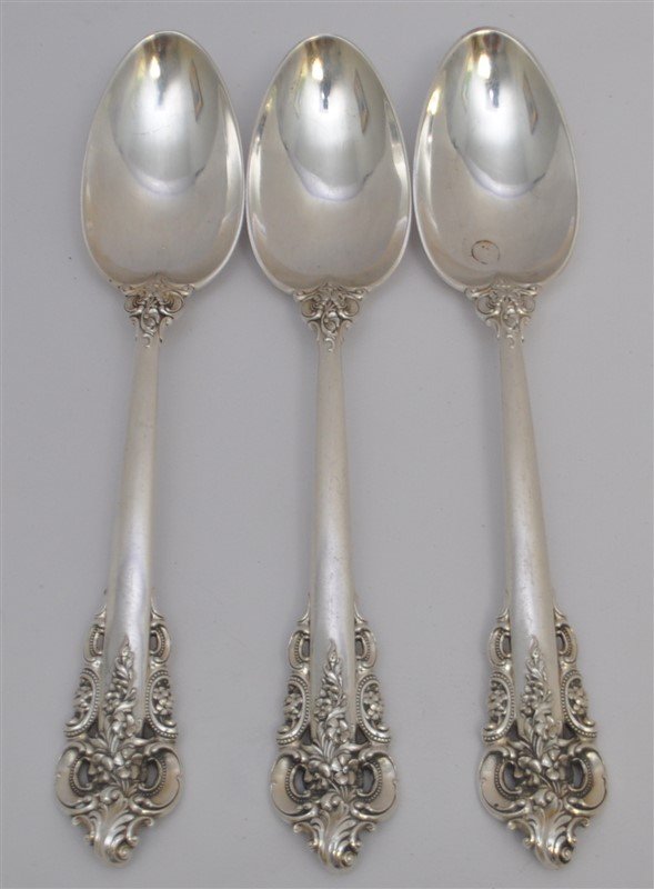 3 STERLING GRAND BAROQUE SERVING SPOONS (1 of 5)