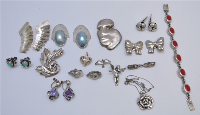 14 PC. 1940-50 STERLING TAXCO - DENMARK - NECKLACE + (1 of 10)