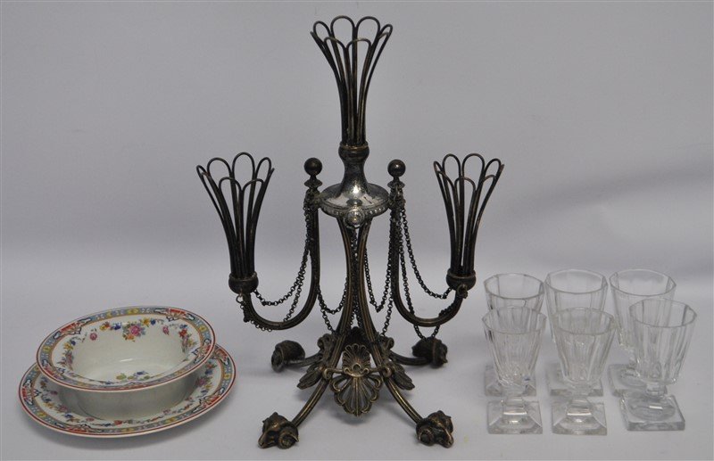 8 PC VICTORIAN EPERGNE & GRINDLEY DRESDEN & CORDIALS (1 of 9)