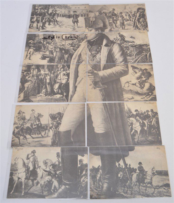 1905 COMPLETE 10pc FRENCH NAPOLEON PUZZLE POSTCARDS (1 of 9)