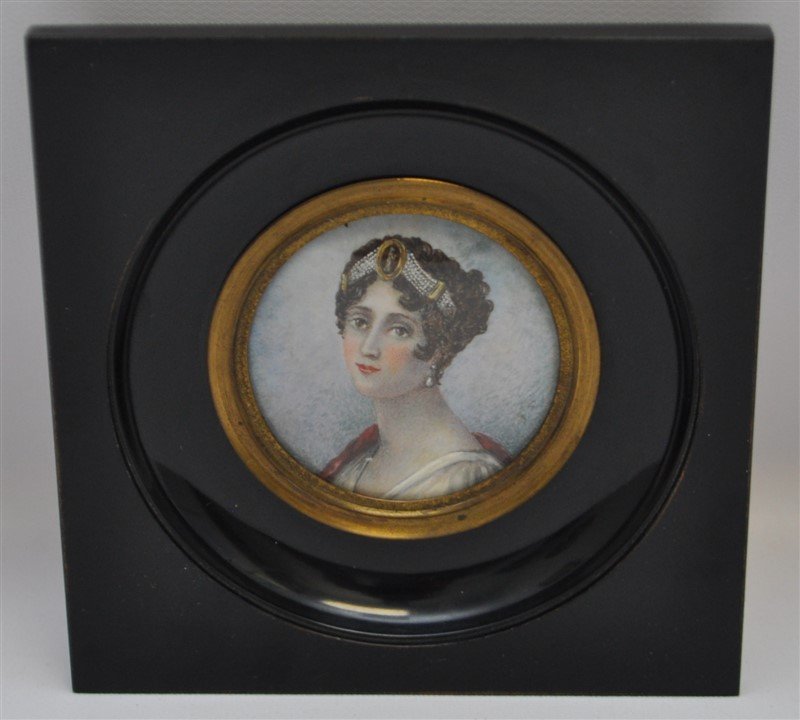FRAMED FRENCH OIL MINIATURE JOSEPHINE (1 of 5)