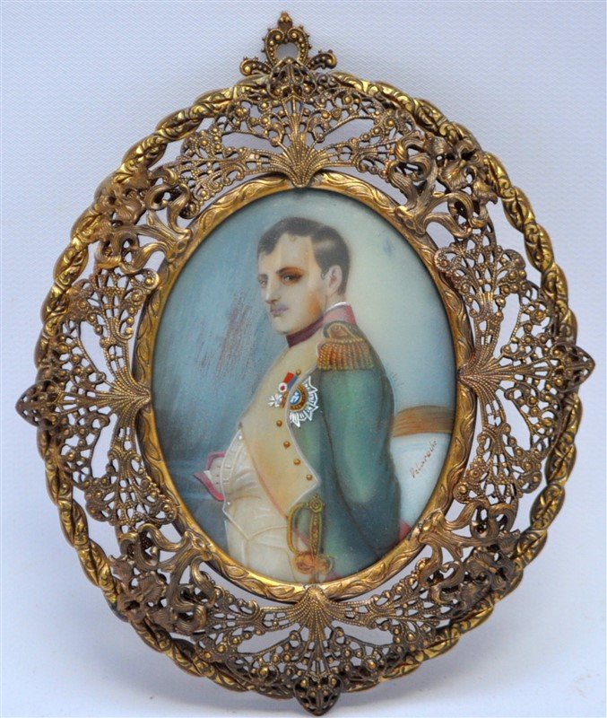 FRENCH OIL MINIATURE BONAPORTE AFTER DELAROCHE (1 of 6)