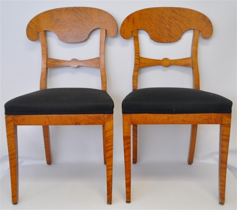 PAIR BIEDERMEIER BIRCH CHAIRS (1 of 10)